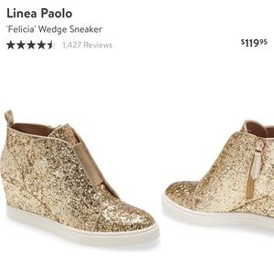 Linea Paolo glitter wedge sneaker
